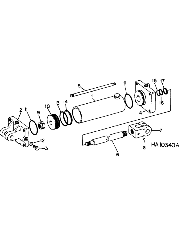 Схема запчастей Case IH 60 - (A-28) - HYDRAULIC CYLINDER, IH, 3.25 X 8 DOUBLE ACTING, DEPTH CONTROL SLAVE 