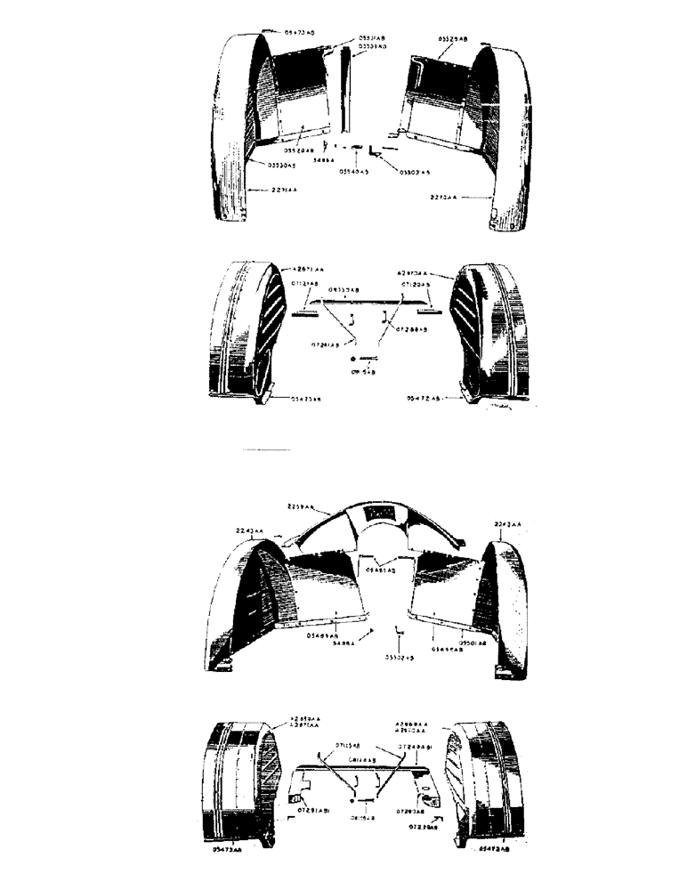 Схема запчастей Case IH DV-SERIES - (097) - REAR WHEEL FENDERS AND EXTENSIONS, FOR "D" - "DO" - "DV" TRACTORS (06) - POWER TRAIN
