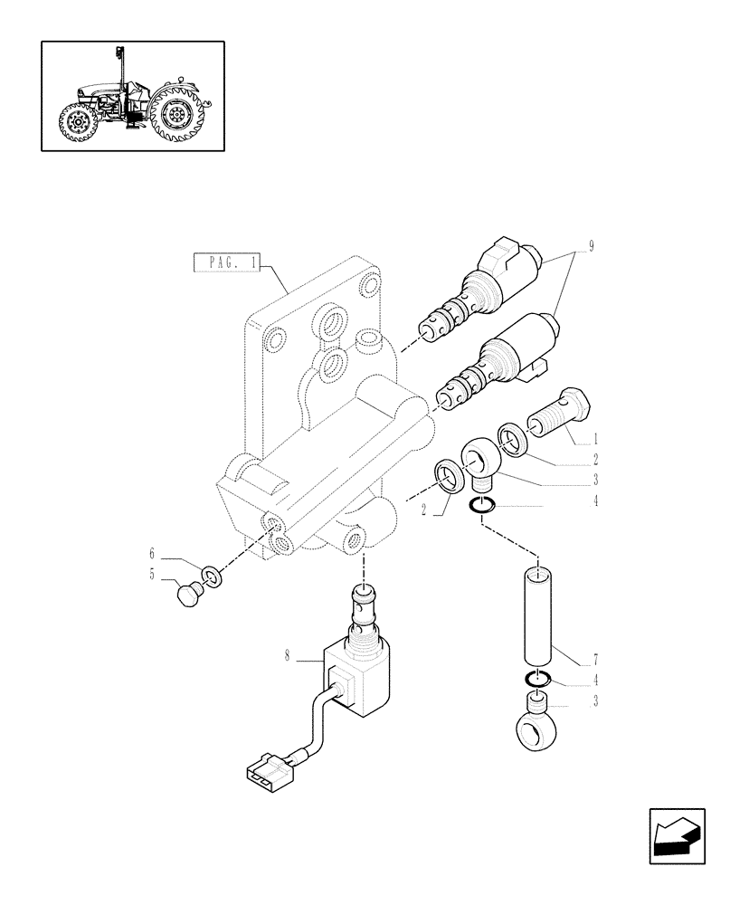 Схема запчастей Case IH JX1075C - (1.27.3/03[02]) - (VAR.139-281) NA - 8X8 (30 KM/H) P.SHUTT. W/OIL COOLER - SOLENOID VALVES (03) - TRANSMISSION