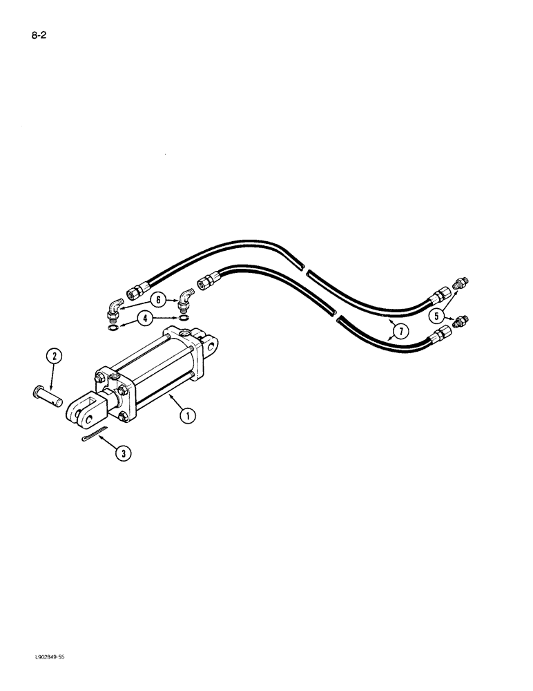 Схема запчастей Case IH 770 - (8-02) - HYDRAULIC EQUIPMENT, DEPTH CONTROL, 4 INCH BORE X 8 INCH STROKE 