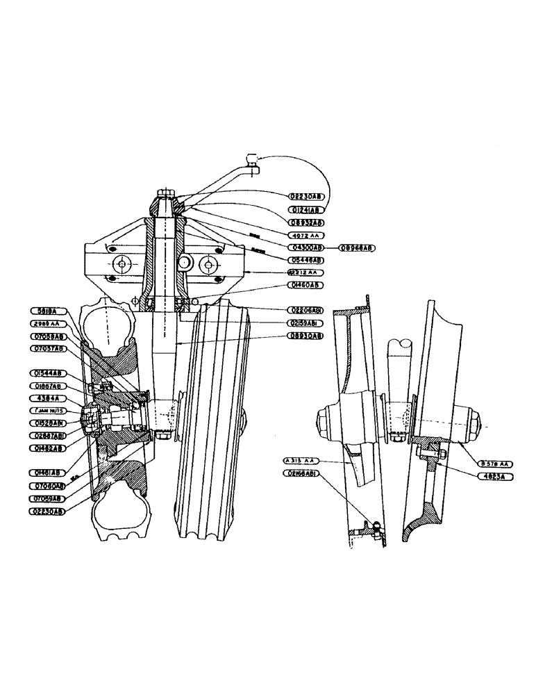 Схема запчастей Case IH DC-SERIES - (105) - DUAL FRONT WHEEL AND SPINDLE ASSEMBLY, FOR "DC-3" AND "DC-4" TRACTORS (06) - POWER TRAIN
