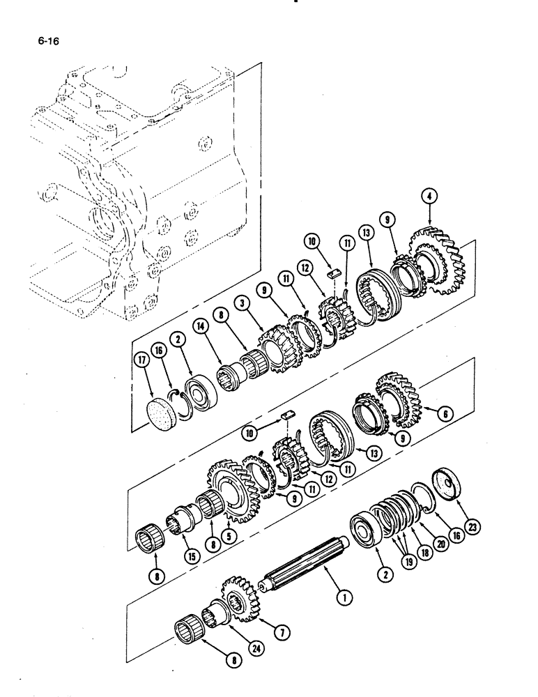 Схема запчастей Case IH 275 - (6-16) - COUNTERSHAFT (06) - POWER TRAIN
