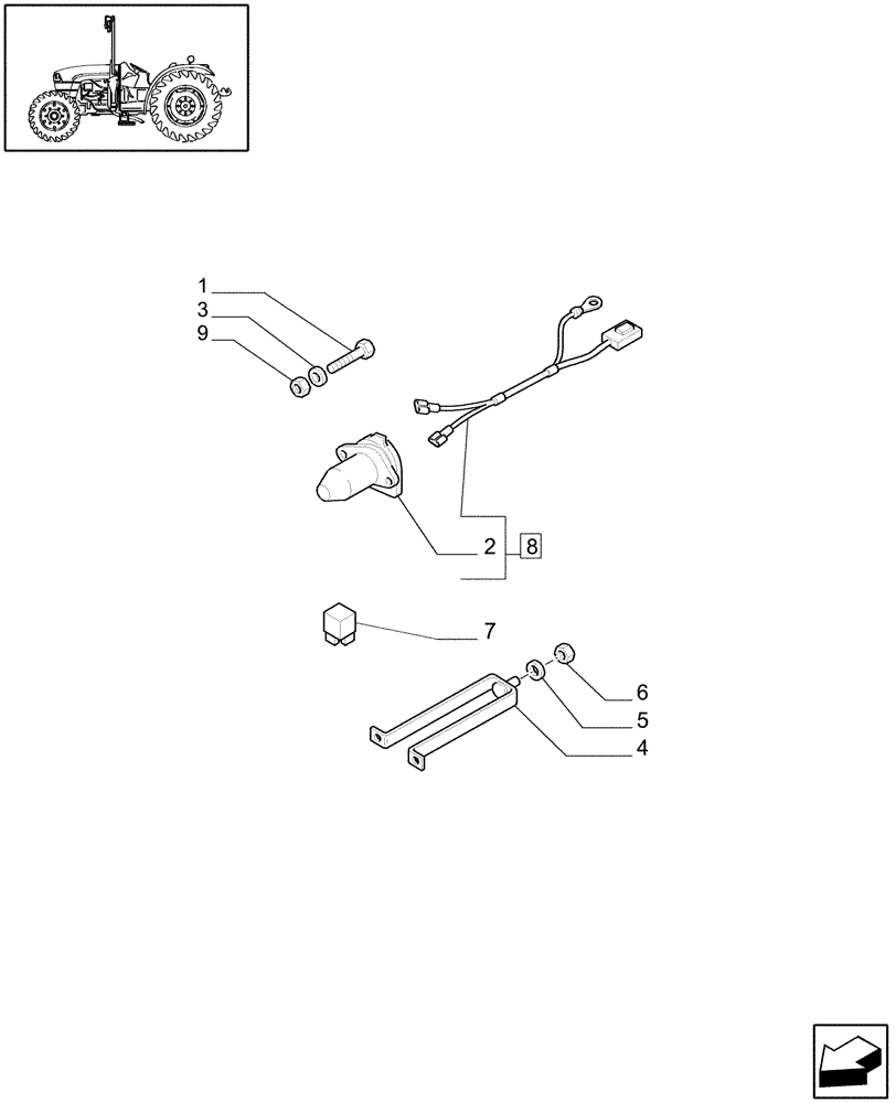 Схема запчастей Case IH JX1075C - (1.75.4/02) - (VAR.738) ADDITIONAL POWER POINTS - ISO (06) - ELECTRICAL SYSTEMS