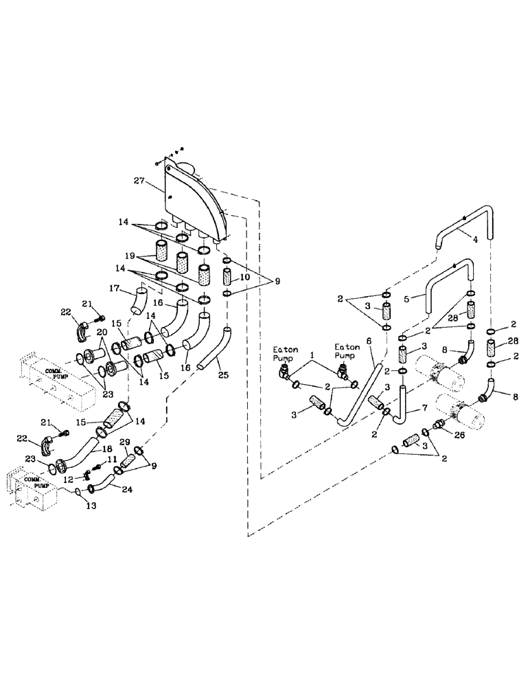 Схема запчастей Case IH 7000 - (B06-05) - HYDRAULIC SUCTION LINES, COMMERCIAL, 125/M11/3306 Hydraulic Components & Circuits
