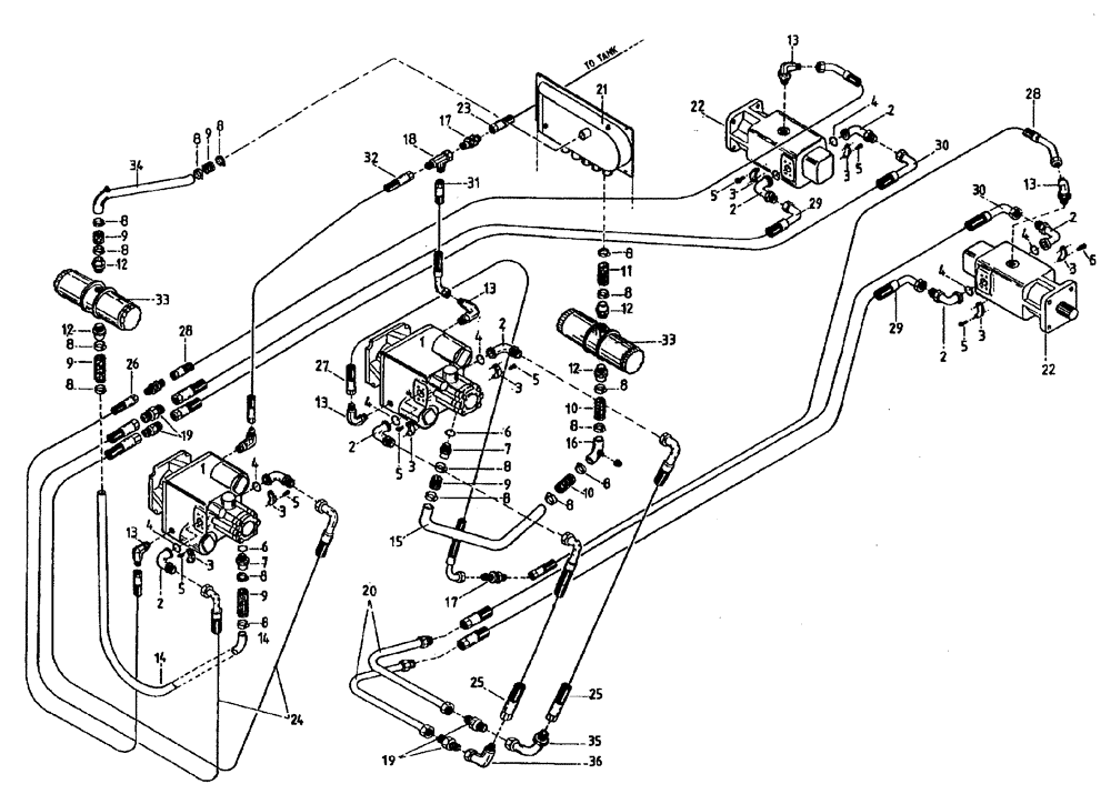 Схема запчастей Case IH 7700 - (B05[91]) - HYDRAULIC CIRCUIT, HYDROSTATIC TRANSMISSION, UP TO AND INCLUDING SERIAL # 7659 Hydraulic Components & Circuits