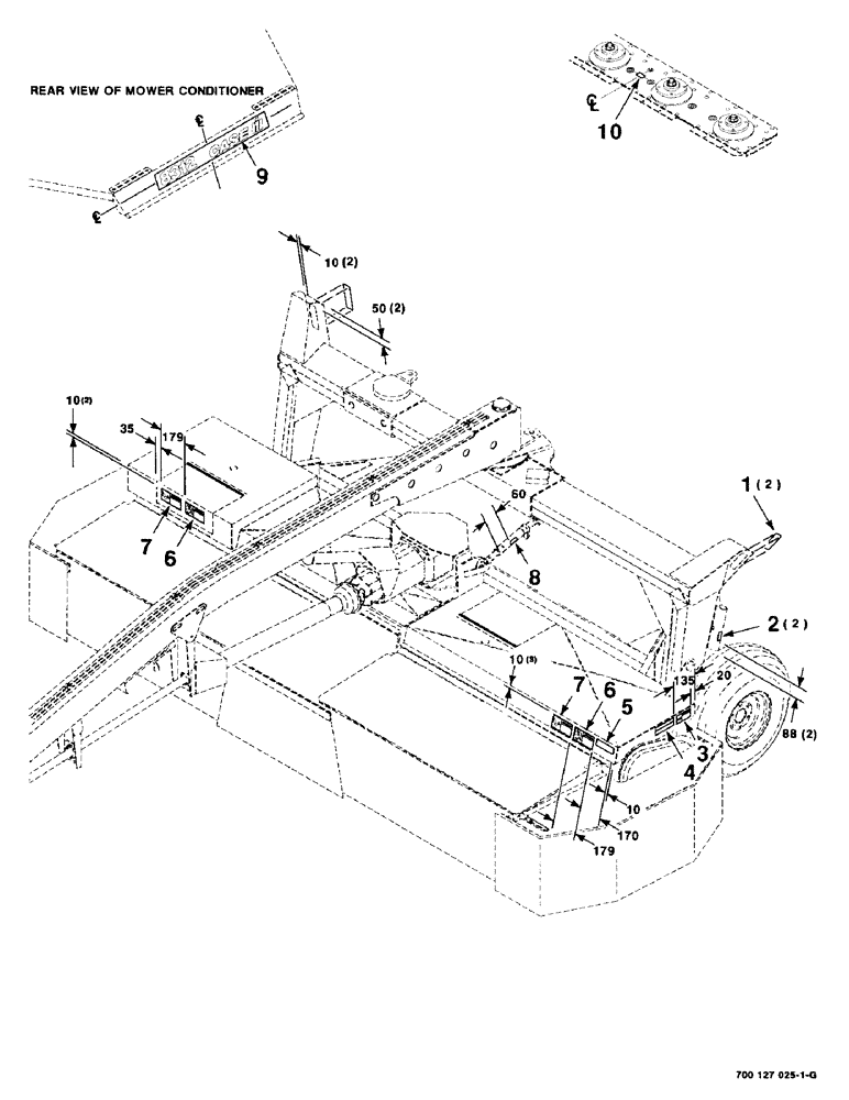Схема запчастей Case IH 8312 - (9-12) - DECALS AND LOCATION DIAGRAM, HEADER, S.N. CFH0106529 AND LATER (90) - PLATFORM, CAB, BODYWORK AND DECALS