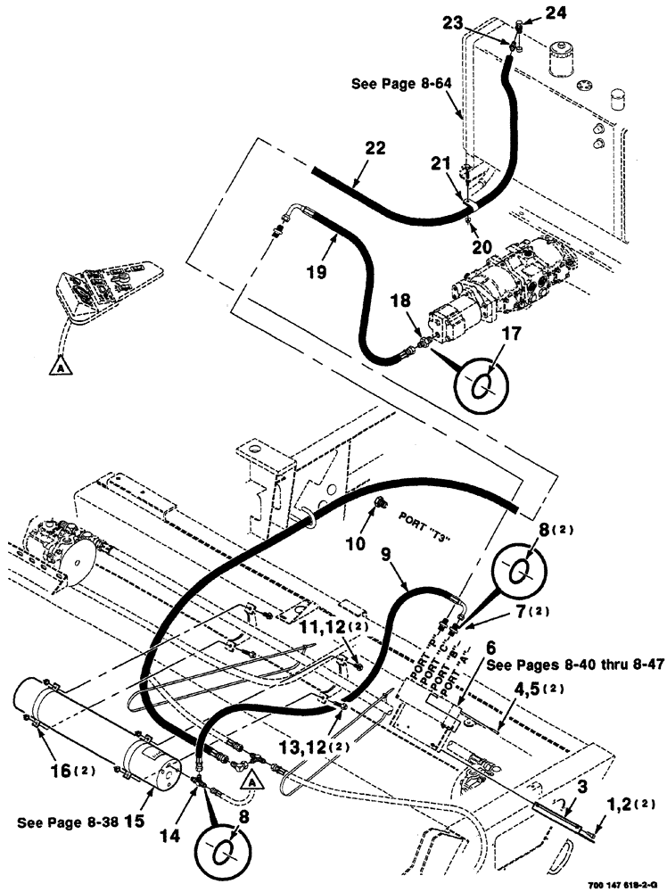 Схема запчастей Case IH 8860 - (08-36) - HEADER LIFT HYDRAULIC ASSEMBLY (CONTINUED) (35) - HYDRAULIC SYSTEMS