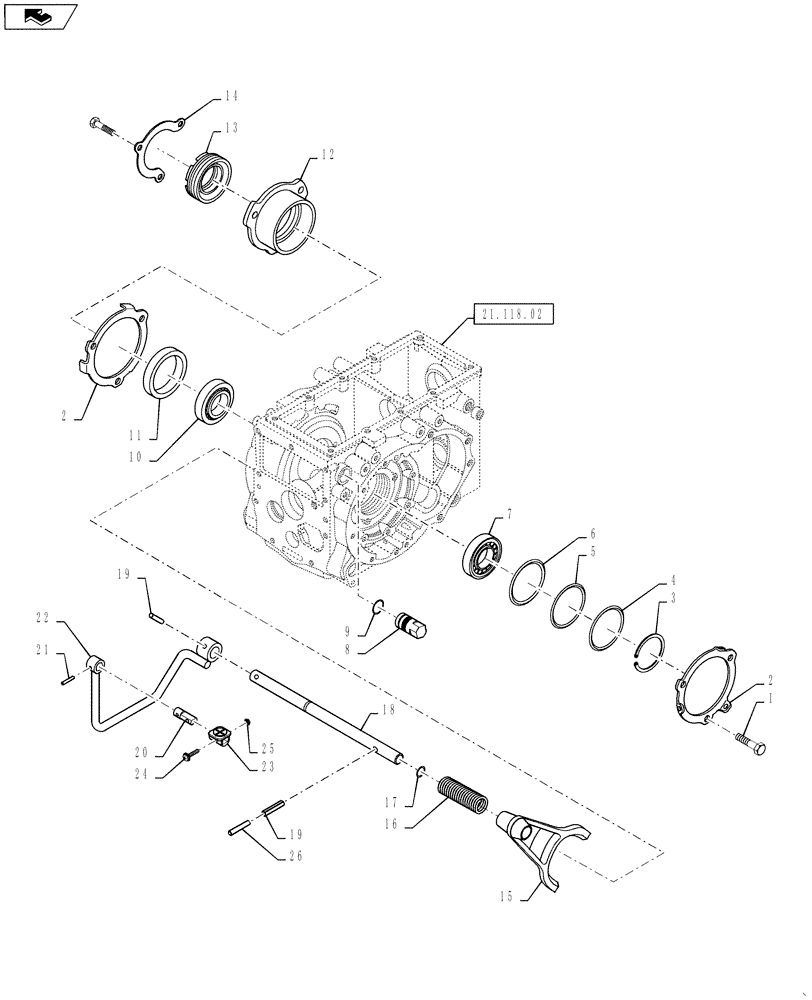 Схема запчастей Case IH FARMALL 30B - (27.106.02) - DIFF-LOCK - 12X12 (27) - REAR AXLE SYSTEM