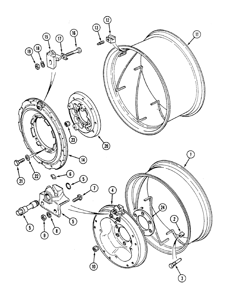 Схема запчастей Case IH 1494 - (6-242) - POWER ADJUSTED REAR WHEELS (06) - POWER TRAIN
