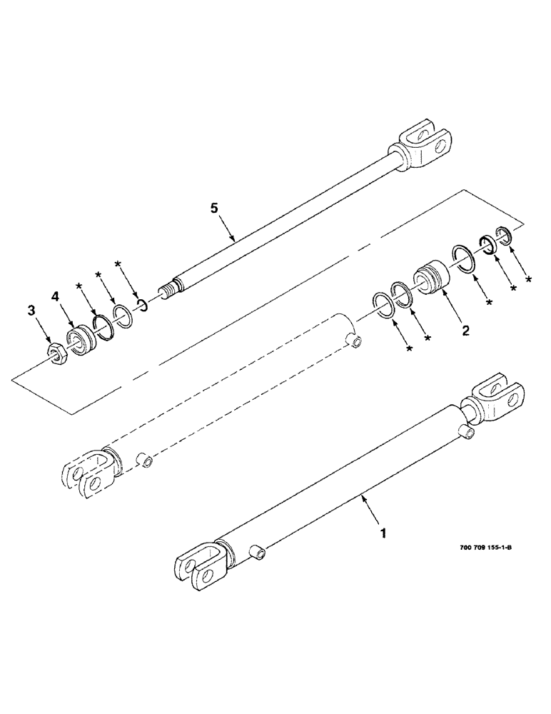 Схема запчастей Case IH 8430 - (8-20) - HYDRAULIC CYLINDER ASSEMBLY (TAILGATE), (700709155 HYDRAULIC (07) - HYDRAULICS