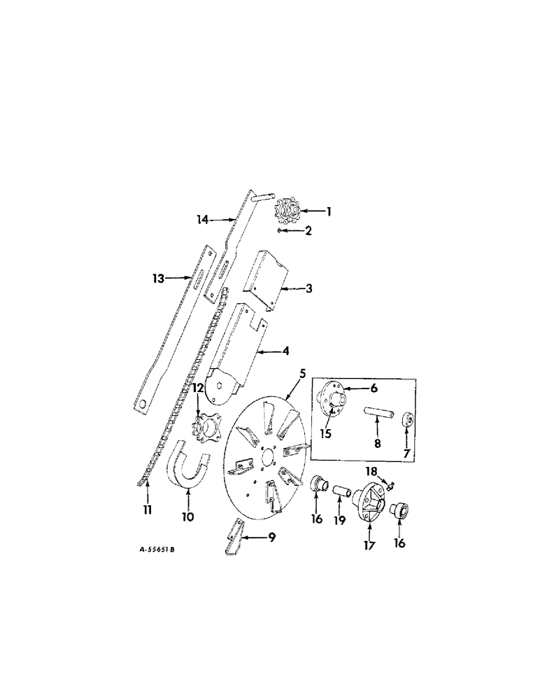 Схема запчастей Case IH 422 - (X-06[A]) - ROLLING GUIDE FIN AND CHAIN SHIELD 