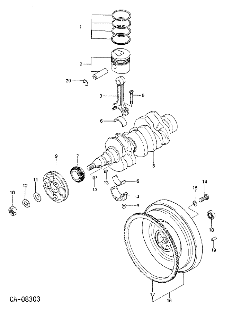 Схема запчастей Case IH 254 - (12-17) - POWER, PISTONS, CRANKSHAFT AND FLYWHEEL Power