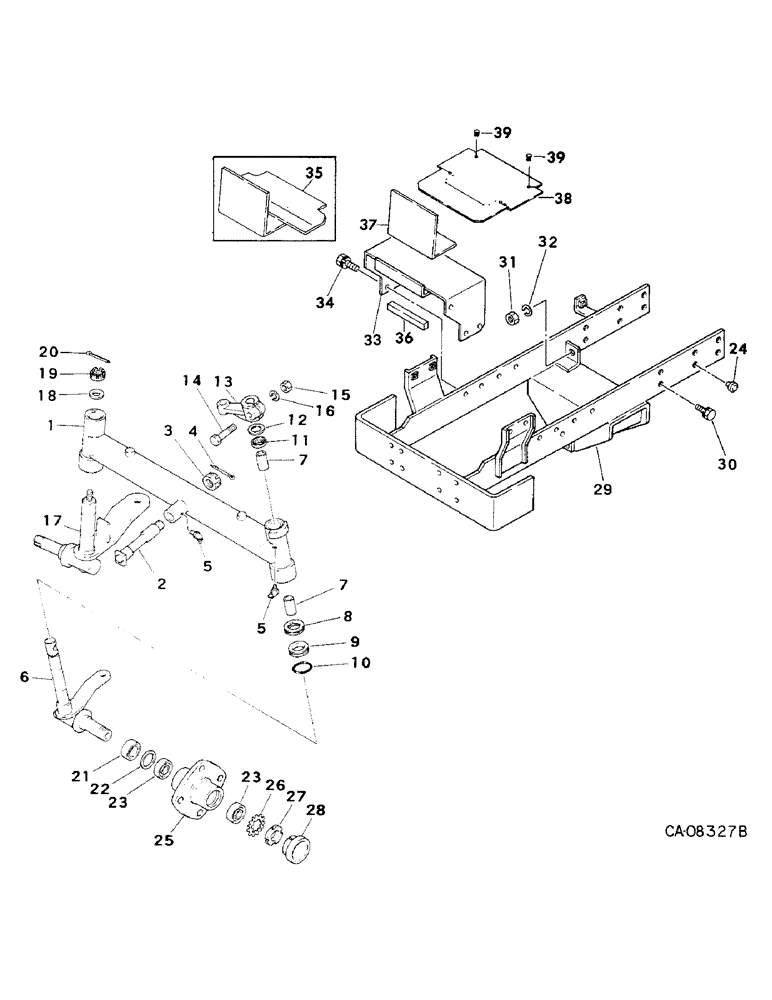 Схема запчастей Case IH 234 - (14-01) - SUSPENSION, NON-ADJUSTABLE FRONT AXLE, 234 Suspension