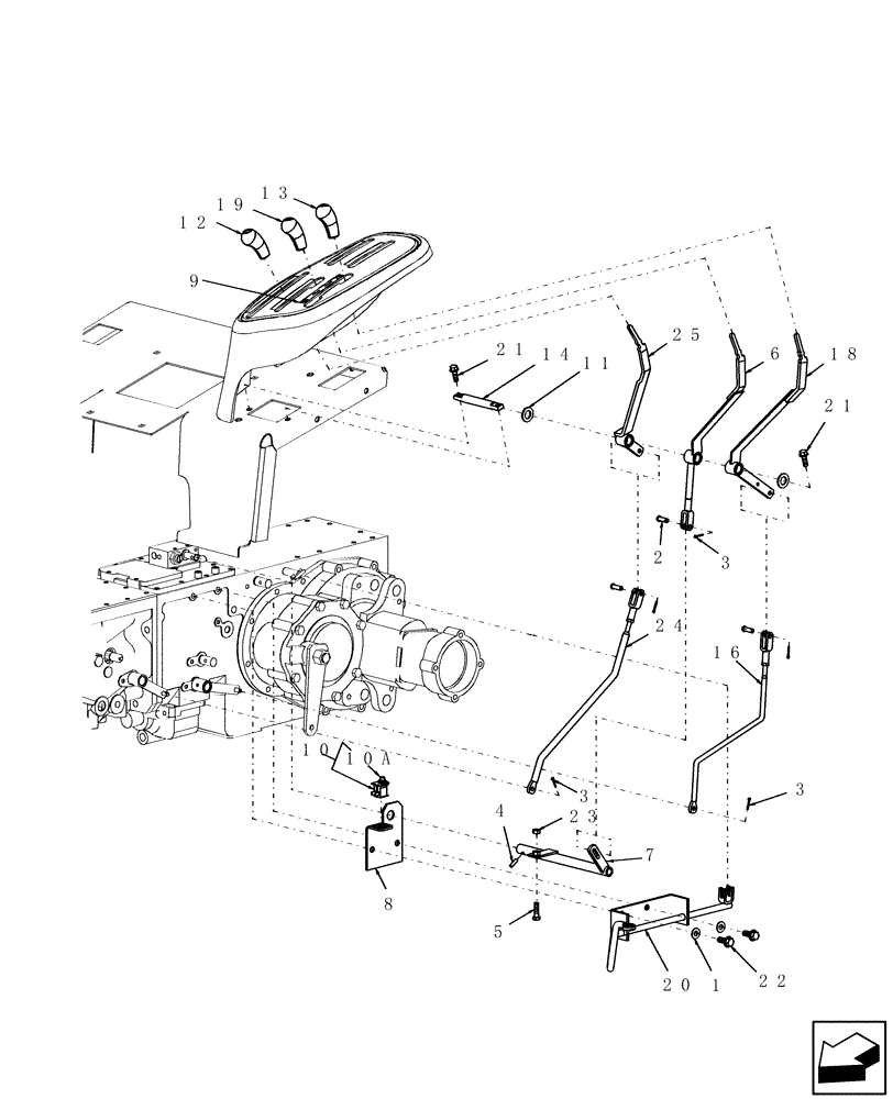 Схема запчастей Case IH FARMALL 40 - (03.09) - LH LEVERS ASSEMBLY, FWD (03) - TRANSMISSION