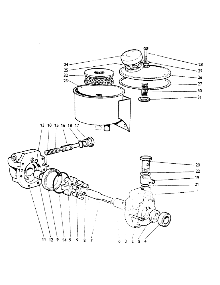 Схема запчастей Case IH 780 - (080) - PUMP AND RESERVOIR, PART OF U733, POWER-ASSISTED STEERING Steering & Front Axle