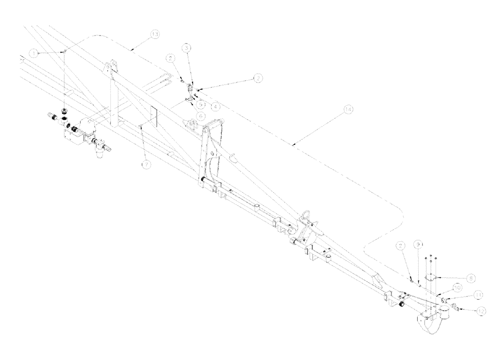 Схема запчастей Case IH SPX4260 - (11-006) - NOZZLE GROUP, RIGHT BOOM 80 Options