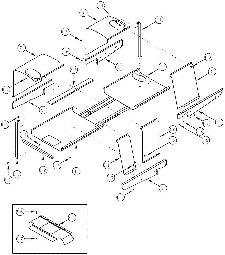 Схема запчастей Case IH 2555 - (09B-02) - TANK SUPPORTS - WATER AND LUBE (14) - WATER SYSTEM