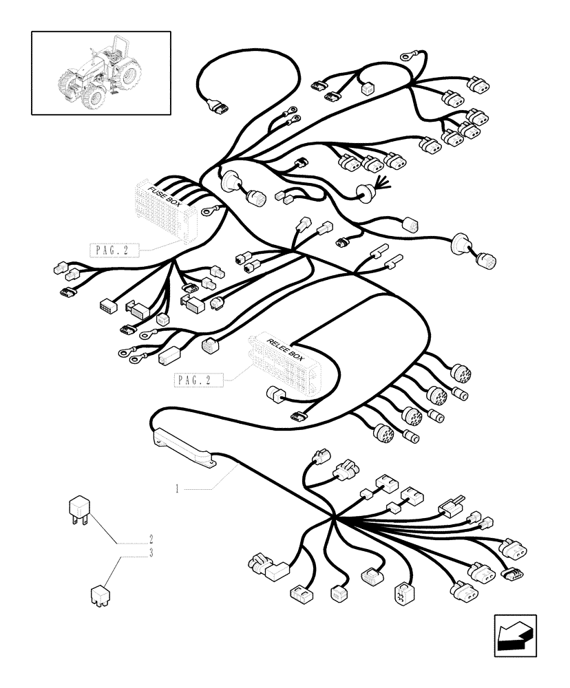 Схема запчастей Case IH MXU100 - (1.75.4[01A]) - REAR MAIN CABLE - L/CAB - D5148 (06) - ELECTRICAL SYSTEMS