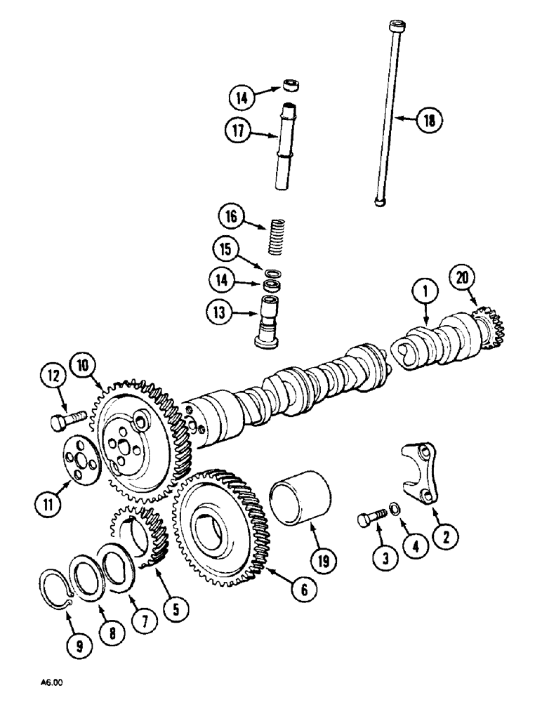 Схема запчастей Case IH 2140 - (2-46) - CAMSHAFT AND RELATED PARTS (02) - ENGINE