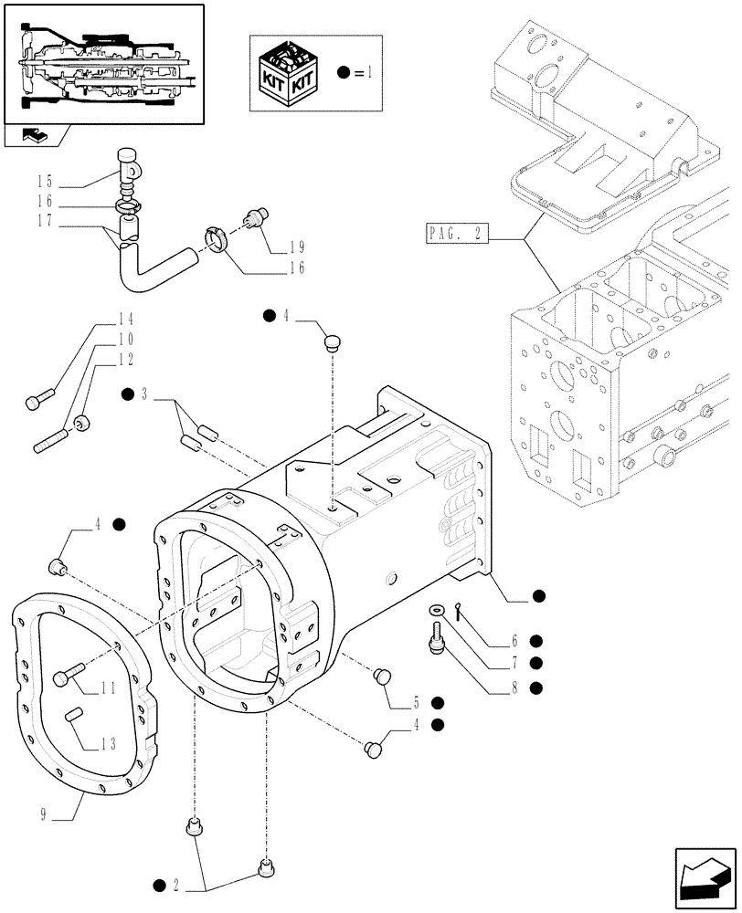 Схема запчастей Case IH FARMALL 90 - (1.21.0[01]) - TRACTOR BODY - SPACER, PIPE AND COLLAR (03) - TRANSMISSION