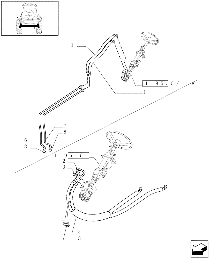 Схема запчастей Case IH MXM190 - (1.42.0/01) - POWER STEERING HYDRAULIC CONTROL (04) - FRONT AXLE & STEERING