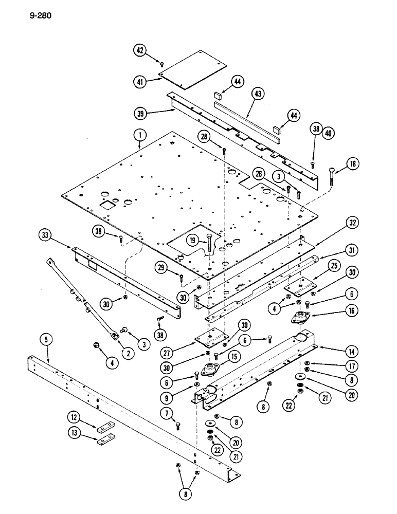 Схема запчастей Case IH 1620 - (9-280) - OPERATORS PLATFORM AND SUPPORTS (12) - CHASSIS