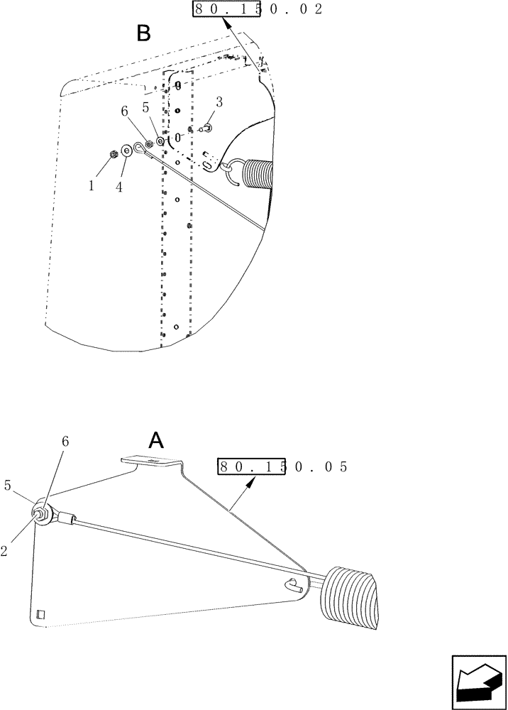 Схема запчастей Case IH 9120 - (80.101.26) - AUGER SPRING & CABLE, BUBBLE-UP AUGER DRIVE (80) - CROP STORAGE/UNLOADING
