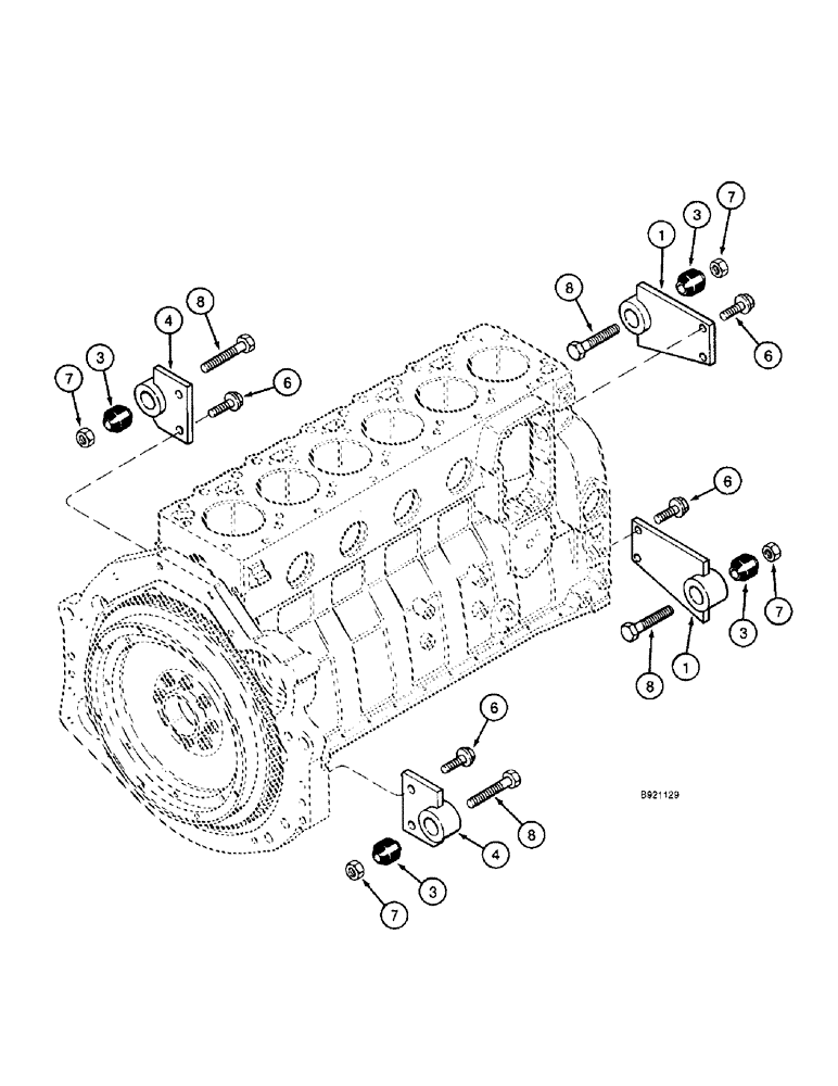 Схема запчастей Case IH 1800 - (2-48) - ENGINE SUPPORTS (01) - ENGINE