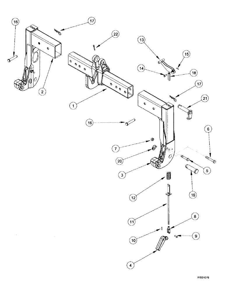 Схема запчастей Case IH MX220 - (9-134) - QUICK HITCH COUPLER, CONVERTIBLE, N.A. ONLY, CATEGORY III / III-N (09) - CHASSIS/ATTACHMENTS