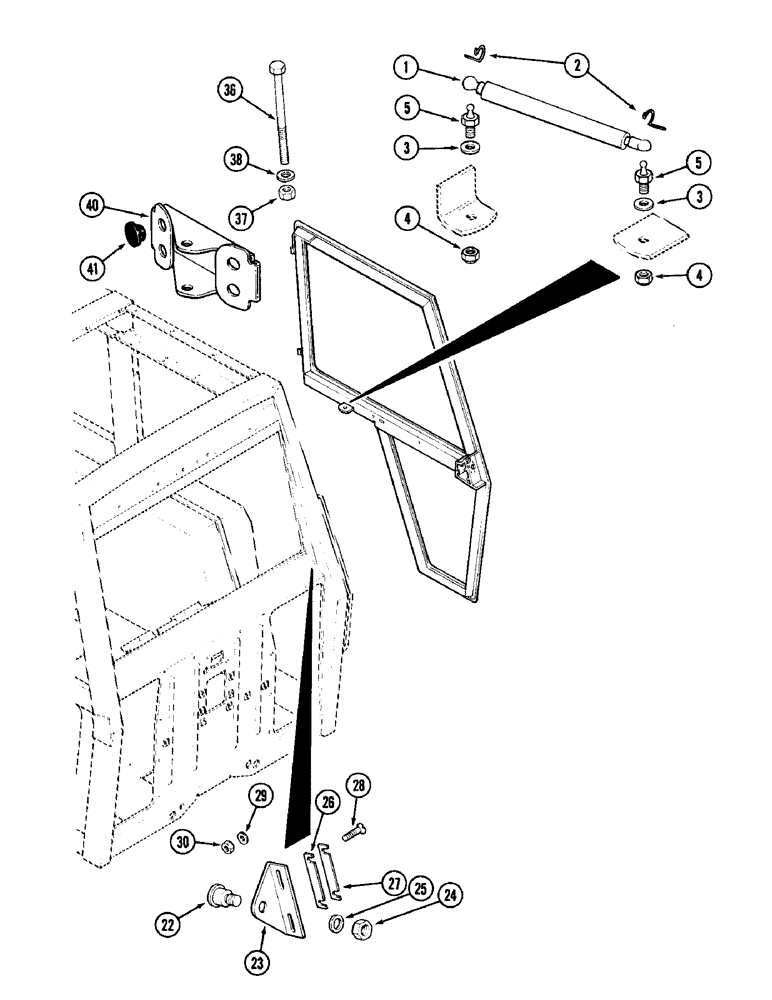 Схема запчастей Case IH 1896 - (9-414) - CAB, DOOR RETAINING PARTS (09) - CHASSIS/ATTACHMENTS