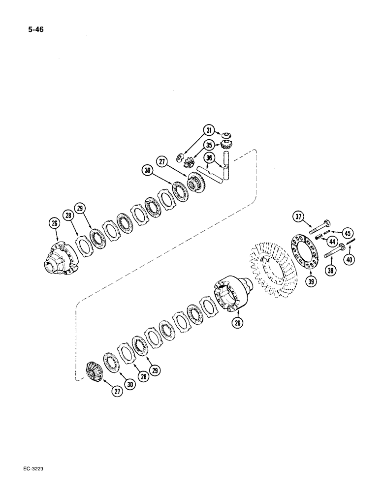 Схема запчастей Case IH 1896 - (5-46) - ZF FOUR WHEEL DRIVE FRONT AXLES, PRIOR TO P.I.N. 17895962, DIFFERENTIAL (05) - STEERING