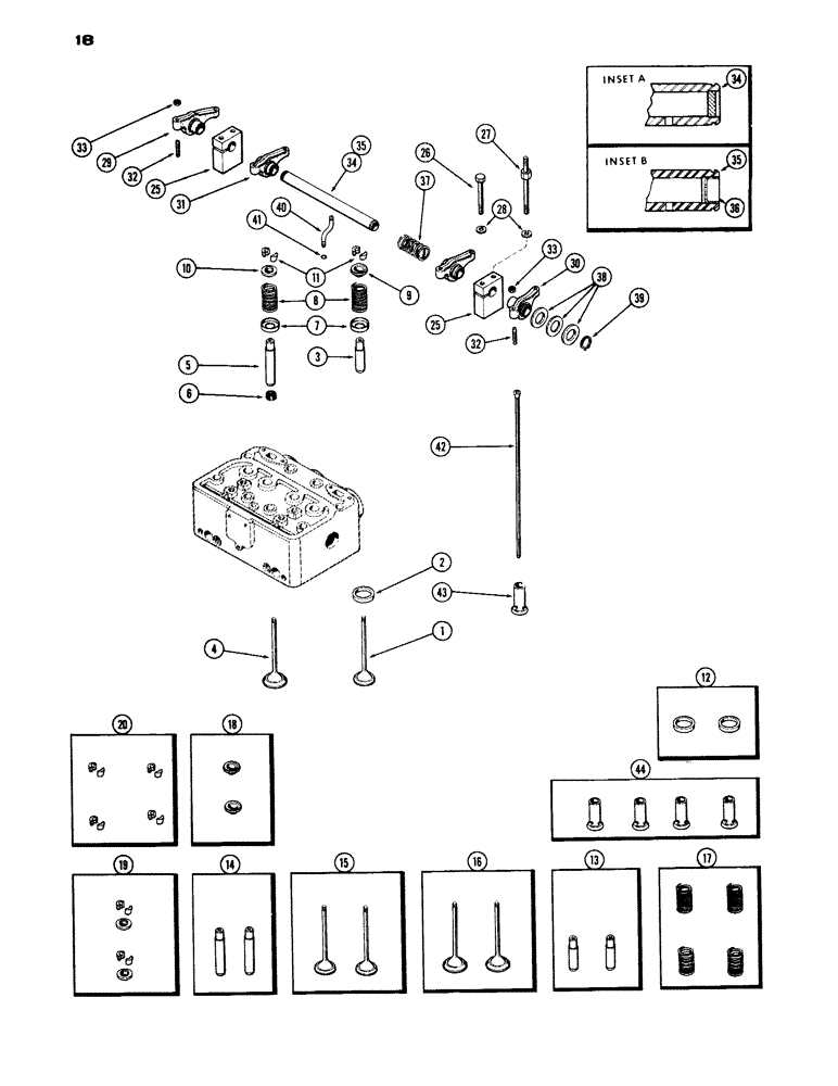 Схема запчастей Case IH 1200 - (018) - VALVE MECHANISM, (451) DIESEL ENGINE (02) - ENGINE