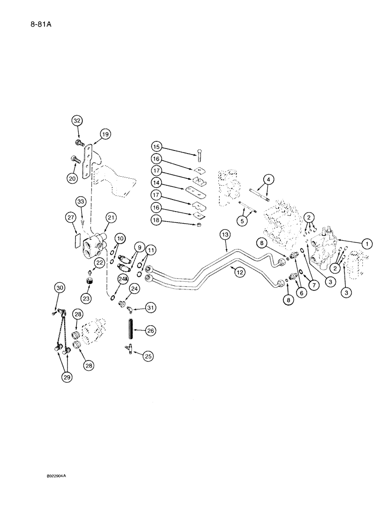 Схема запчастей Case IH 7130 - (8-081A) - FOURTH CIRCUIT REMOTE HYDRAULICS, TRANSMISSION S/N AJB0060500 AND AFTER (08) - HYDRAULICS