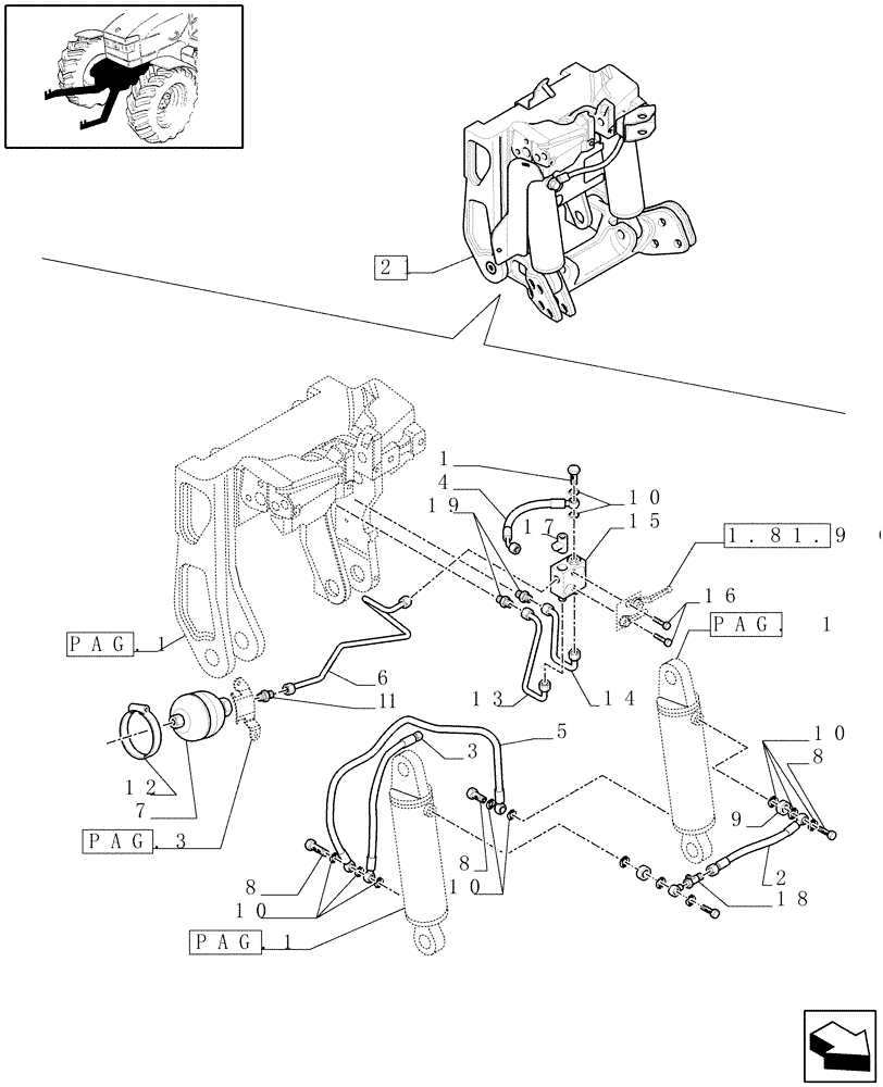 Схема запчастей Case IH PUMA 195 - (1.81.9/ E[02]) - LIFTER - BREAKDOWN (07) - HYDRAULIC SYSTEM
