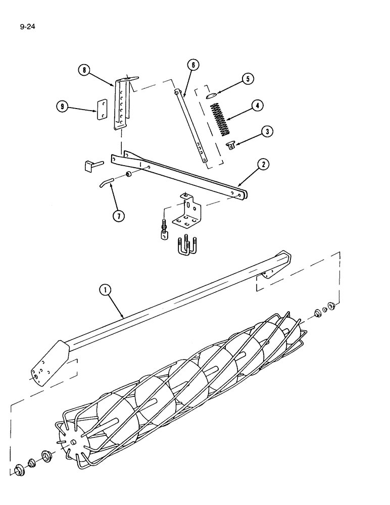 Схема запчастей Case IH 365 - (9-24) - ROTARY MULCHER, MACHINES BUILT PRIOR TO P.I.N. 10371 (09) - CHASSIS/ATTACHMENTS