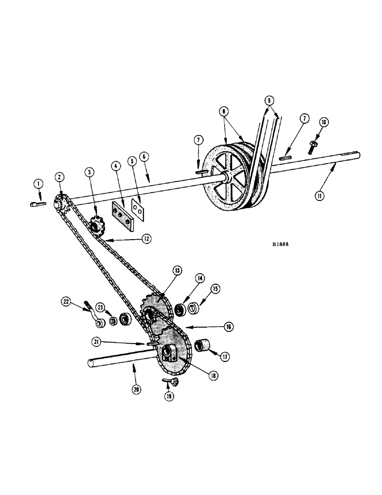 Схема запчастей Case IH 1050 - (08) - JACKSHAFT AND WHEEL DRIVE 