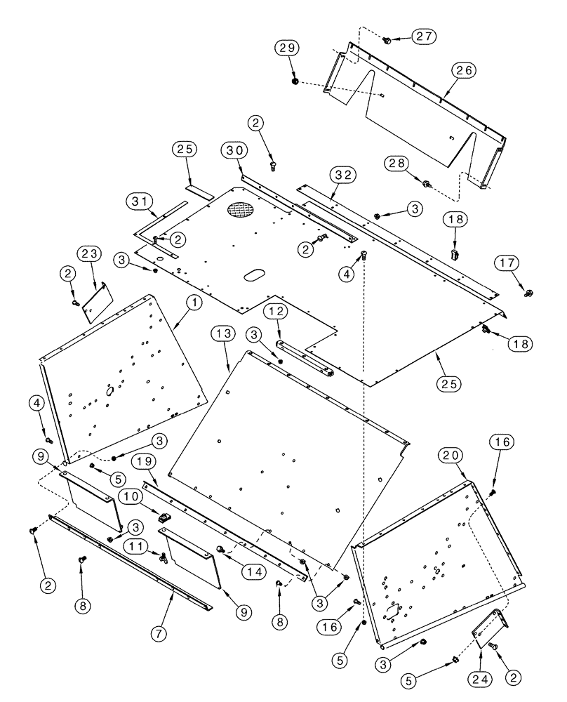 Схема запчастей Case IH 2388 - (09H-05) - SEPARATOR - HOOD BSN JJC0268799 (12) - CHASSIS
