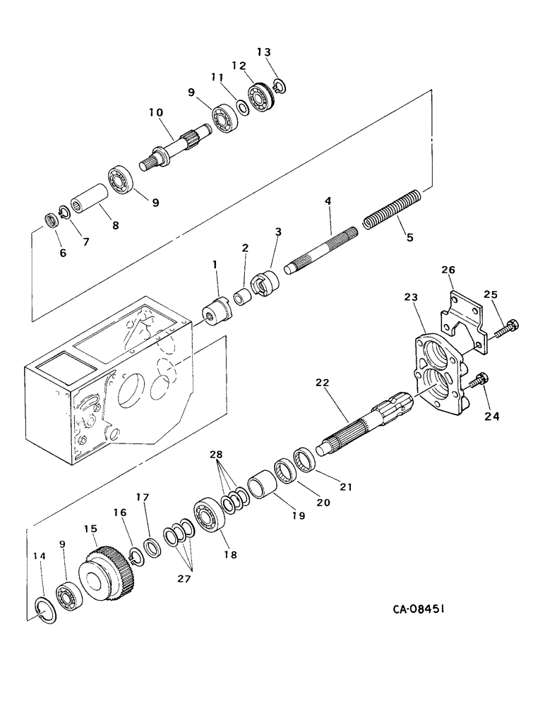 Схема запчастей Case IH 234 - (07-62) - DRIVE TRAIN, HYDROSTATIC TRANSMISSION, 234, POWER TAKE-OFF SHAFT (04) - Drive Train