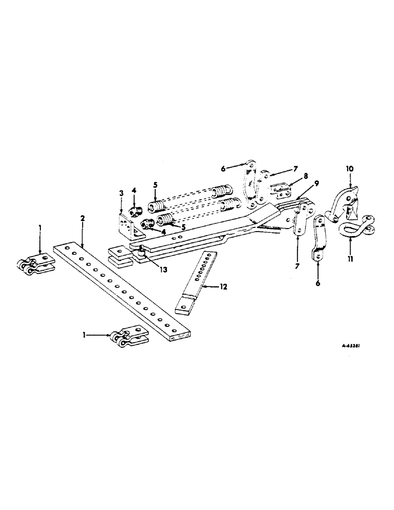 Схема запчастей Case IH 60 - (C-21) - DOUBLE SPRING RELEASE HITCH 
