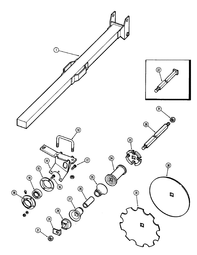 Схема запчастей Case IH F21 - (078) - REAR LEFT GANG, 9 INCH SPACING, F21, F21-9-216, 234 & 252 
