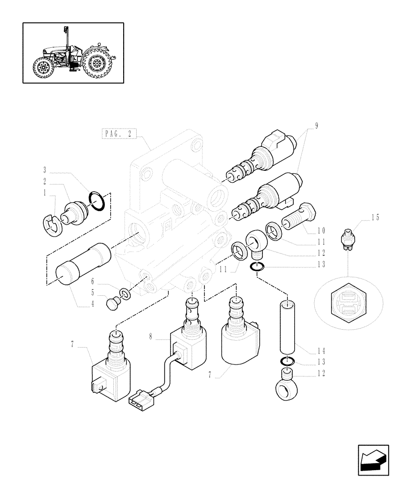 Схема запчастей Case IH JX1075C - (1.27.3/04[01]) - (VAR.270) DUAL COMMAND (2 SPS) 32X16 (30KM/H) WITH HEAT EXCHANGER AND ADJ. COLUMN - SOL. VALVES (03) - TRANSMISSION