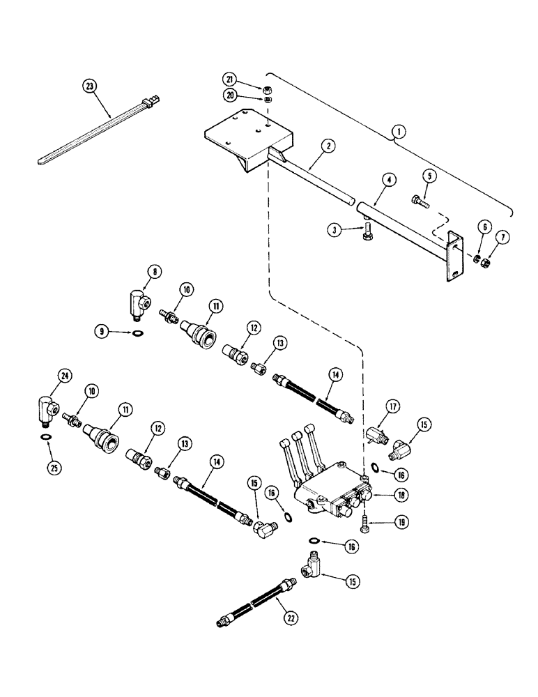 Схема запчастей Case IH 65 - (29A) - THREE SPOOL CONTROL VALVE AND HOSES, USED 1979 AND AFTER (35) - HYDRAULIC SYSTEMS