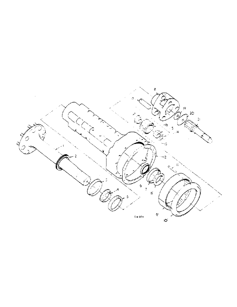 Схема запчастей Case IH 574 - (07-042) - REAR AXLE, CARRIER AND CONNECTIONS (04) - Drive Train