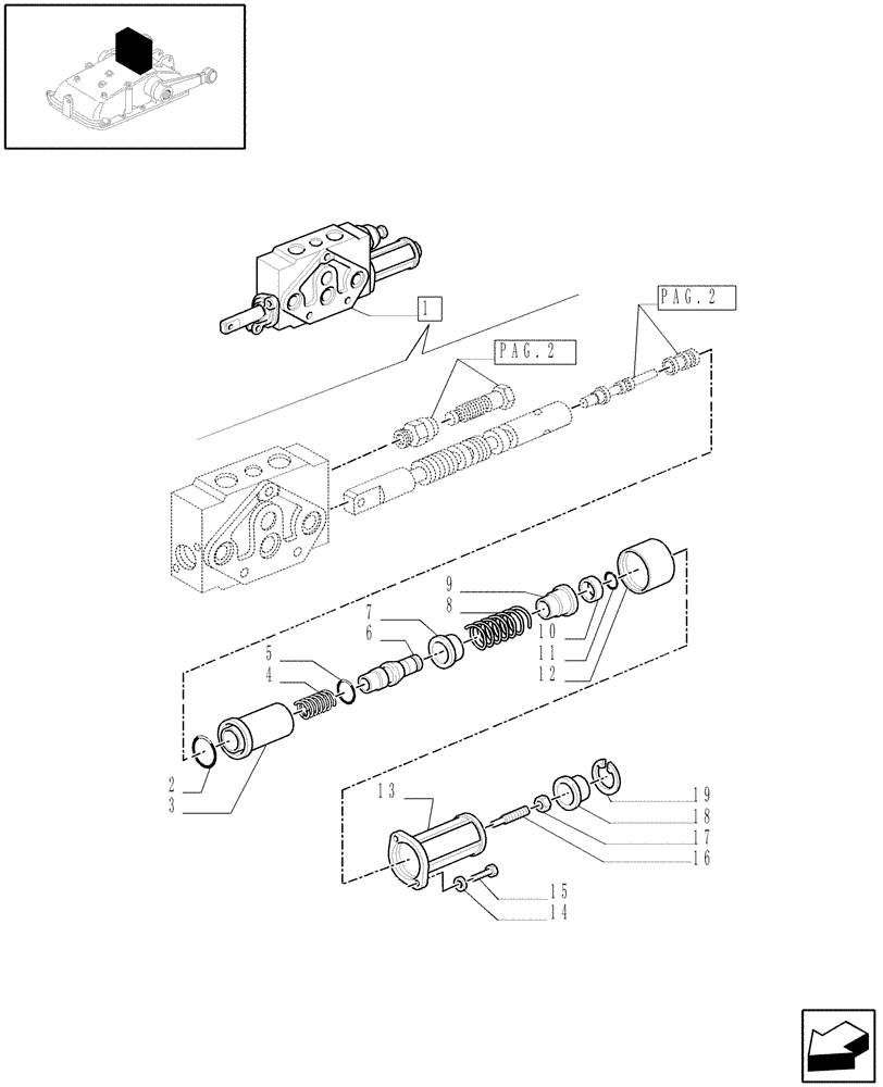 Схема запчастей Case IH JX1060C - (1.82.7/04B[03]) - REMOTE VALVE SECTION BREAKDOWN - D5484 (07) - HYDRAULIC SYSTEM