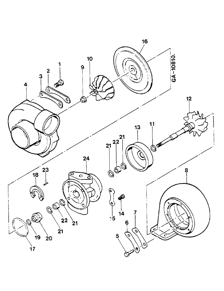 Схема запчастей Case IH D-155 - (15-14) - TURBOCHARGER, D 