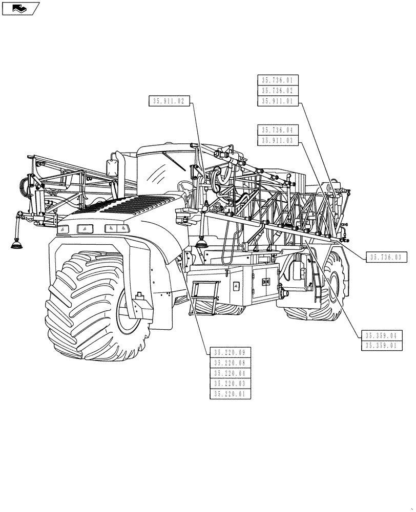 Схема запчастей Case IH 610 - (35.000.00) - SECTION INDEX - HYDRAULIC SYSTEM (35) - HYDRAULIC SYSTEMS