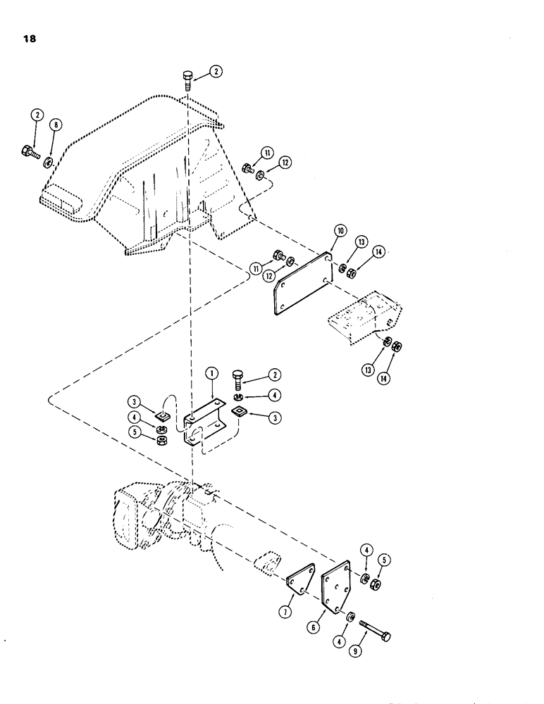 Схема запчастей Case IH 995 - (18) - FENDER SUPPORTS, 995 ROW CROP TRACTORS (09) - CHASSIS