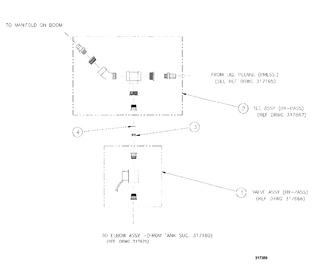 Схема запчастей Case IH SPX3200 - (09-023) - BY-PASS FITTINGS ASSEMBLY - SPHERICAL TANK (78) - SPRAYING