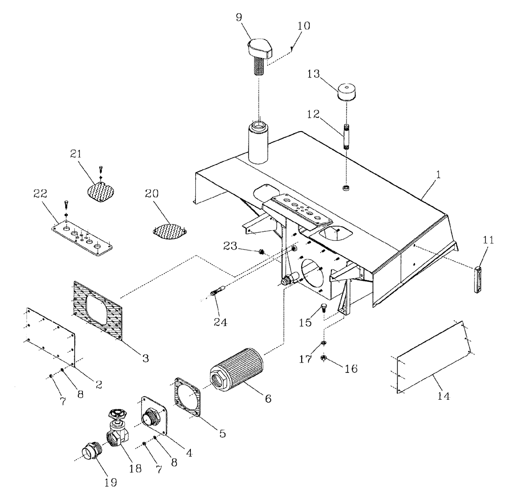Схема запчастей Case IH AUSTOFT - (A01[02]) - OIL TANK Mainframe & Functioning Components