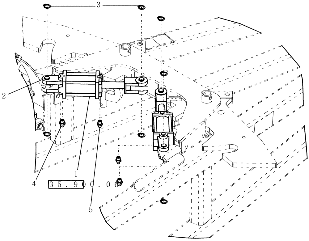 Схема запчастей Case IH 700 - (35.900.10) - CYLINDER, FRONT LATCH (35) - HYDRAULIC SYSTEMS
